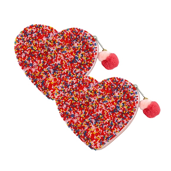 Pink Sprinkle Cake Heart Coin Purse, Golf Lover, Heart Coin Pouch - Picture 3 of 3